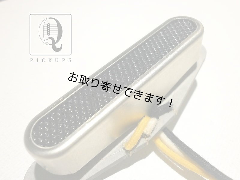 画像1: Telecaster Neck Pickup Raw Non Plated Open Cover Black Foil Alnico Hand Wound Coil Tap by Q pickups (1)