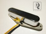 画像1: Telecaster Neck Pickup Chrome Plated Open Cover Black Foil Alnico Hand Wound Coil Tap by Q pickups (1)