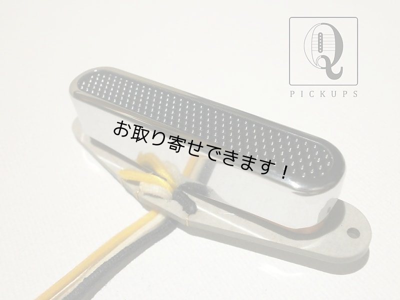 画像1: Telecaster Neck Pickup Chrome Plated Open Cover Black Foil Alnico Hand Wound Coil Tap by Q pickups (1)