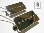 画像1: Humbucker Sized P90 Pickups SET Hand Wound PAF Size Single Coil Q Bridge Neck by Q pickups (1)