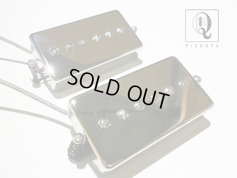 画像1: Humbucker Sized P90 Pickups SET Hand Wound PAF Size Single Coil Q Bridge Neck by Q pickups (1)