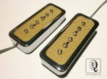 画像1: FOIL P90 Soap Bar Pickup SET Bridge and Neck Gold Chrome Electric Custom Guitar by Q pickups (1)