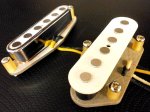 画像1: Q pickups Telecaster WHITE QUARTER POUND Pickups Set Custom Tele Bridge Neck .250" A5 Hand Wound (1)