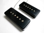 画像1: P90 relic/aged SOAP BAR Pickups set Black/Cream Vintage Fits Gibson Epiphone 50s Alnico IV Q Custom (1)