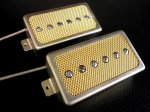 画像1: Q pickups Humbucker Sized P90s Set GOLD FOIL Raw cover PAF Fits Gibson Epi Greco Ibanez P90 Tone (1)