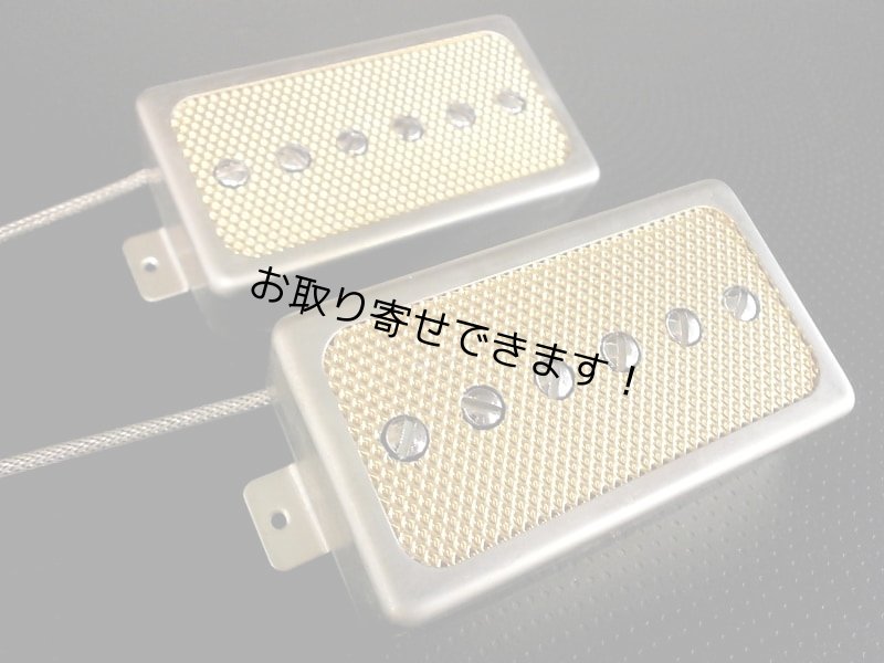 画像1: Q pickups Humbucker Sized P90s Set GOLD FOIL Raw cover PAF Fits Gibson Epi Greco Ibanez P90 Tone (1)