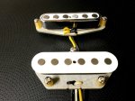 画像3: Q pickups Telecaster WHITE QUARTER POUND Pickups Set Custom Tele Bridge Neck .250" A5 Hand Wound (3)